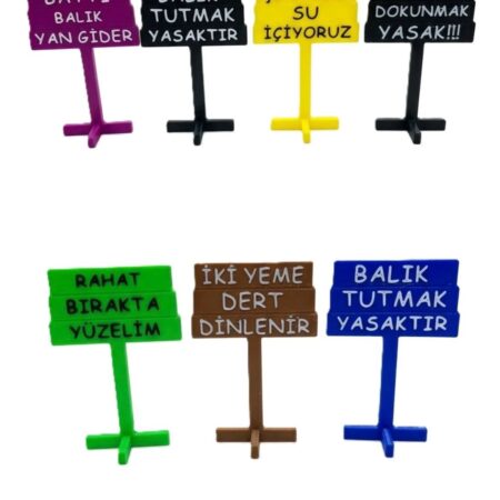 Akvaryum Dekoru 7'Li Tabela Set